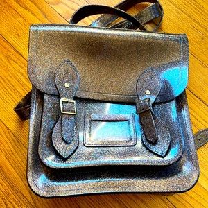 Multi color glitter Melissa x the Cambridge satchel company rubber backpack